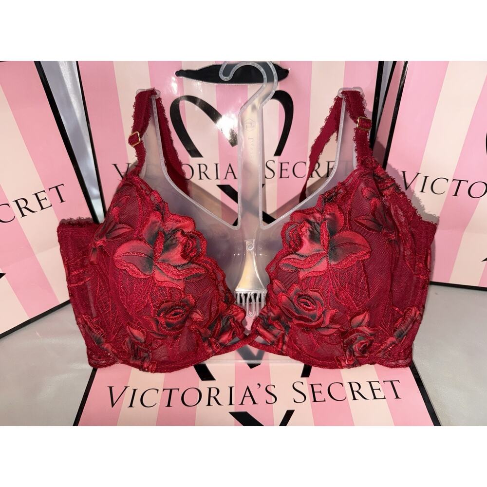 Victoria's Secret Bra Very Sexy Low Cut Demi Rose Print 38C - Picture 2 of 5